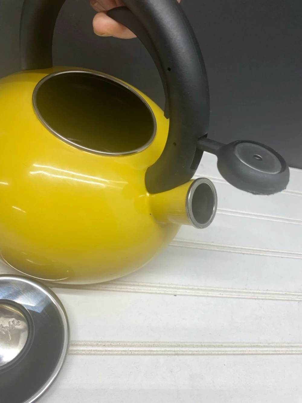 Sur La Table Yellow Round Stovetop Kettle